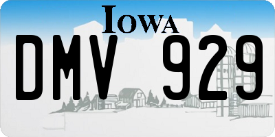 IA license plate DMV929