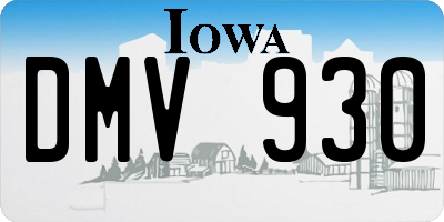 IA license plate DMV930