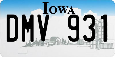 IA license plate DMV931