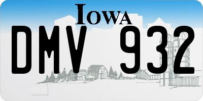 IA license plate DMV932