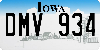 IA license plate DMV934