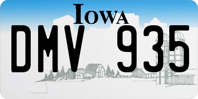 IA license plate DMV935