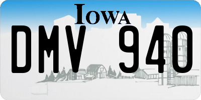 IA license plate DMV940