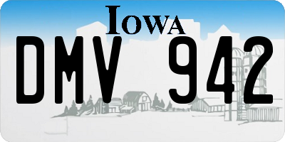 IA license plate DMV942