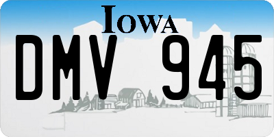 IA license plate DMV945