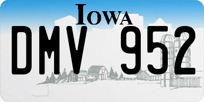 IA license plate DMV952
