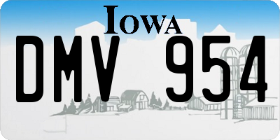 IA license plate DMV954