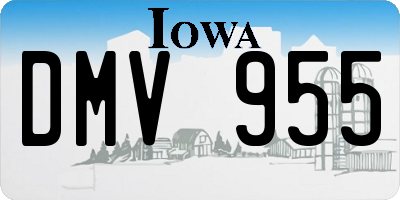 IA license plate DMV955