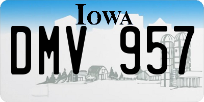 IA license plate DMV957