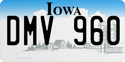 IA license plate DMV960
