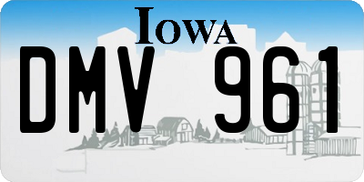 IA license plate DMV961