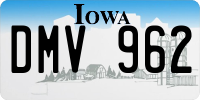 IA license plate DMV962