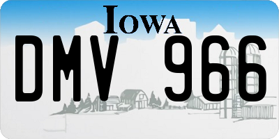 IA license plate DMV966