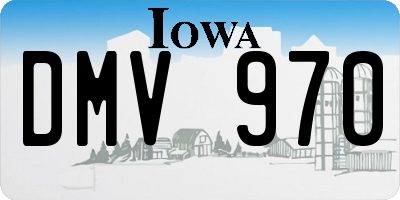 IA license plate DMV970