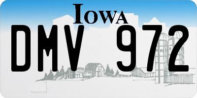 IA license plate DMV972