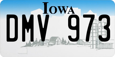 IA license plate DMV973