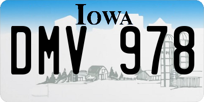 IA license plate DMV978