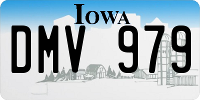IA license plate DMV979