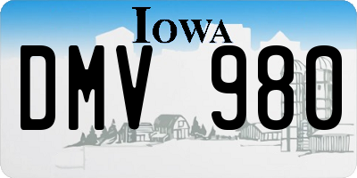 IA license plate DMV980