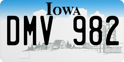 IA license plate DMV982