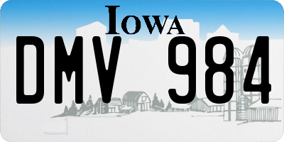 IA license plate DMV984