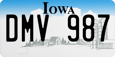 IA license plate DMV987