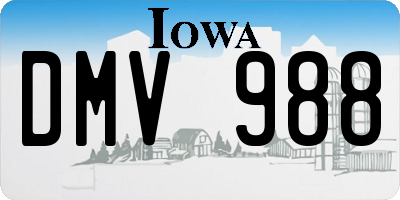 IA license plate DMV988