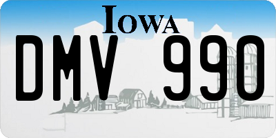 IA license plate DMV990