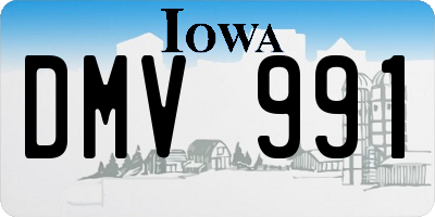 IA license plate DMV991