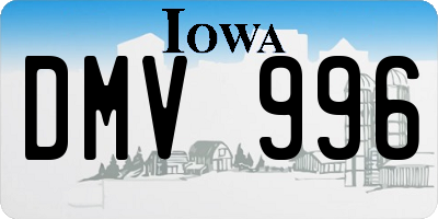 IA license plate DMV996