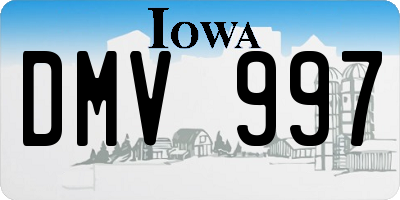 IA license plate DMV997