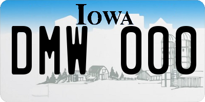 IA license plate DMW000
