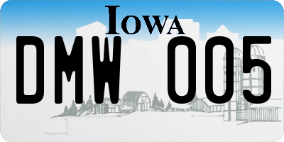 IA license plate DMW005