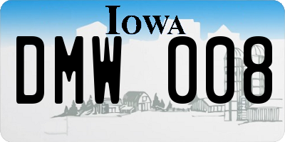 IA license plate DMW008