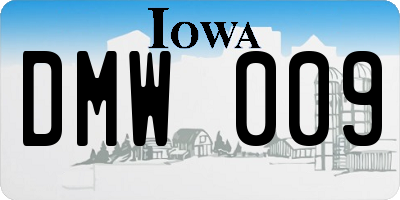 IA license plate DMW009