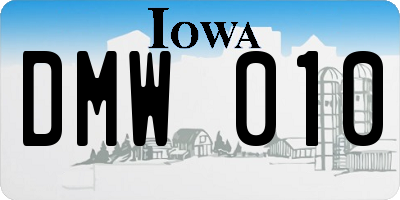IA license plate DMW010