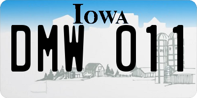 IA license plate DMW011