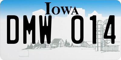 IA license plate DMW014
