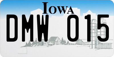 IA license plate DMW015