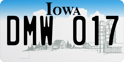 IA license plate DMW017