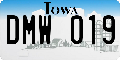 IA license plate DMW019