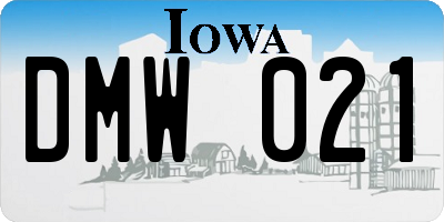 IA license plate DMW021