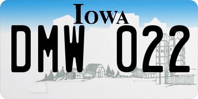 IA license plate DMW022