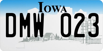 IA license plate DMW023