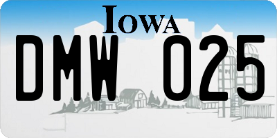 IA license plate DMW025