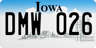 IA license plate DMW026