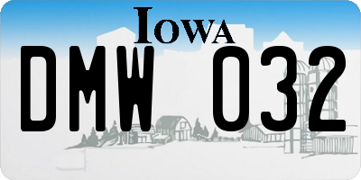 IA license plate DMW032