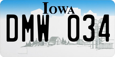 IA license plate DMW034