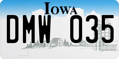 IA license plate DMW035