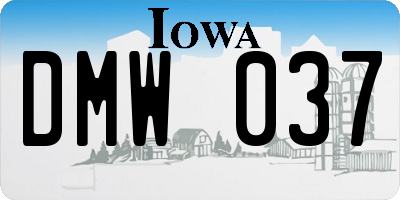 IA license plate DMW037
